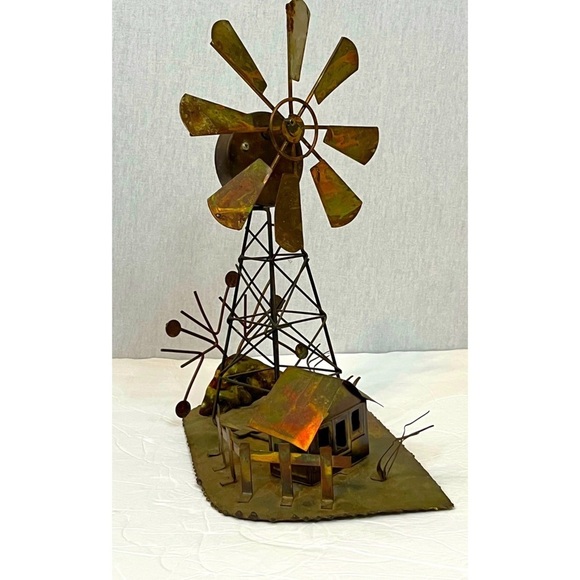 Vintage metal sculpture windmill with music box non working - Picture 3 of 6